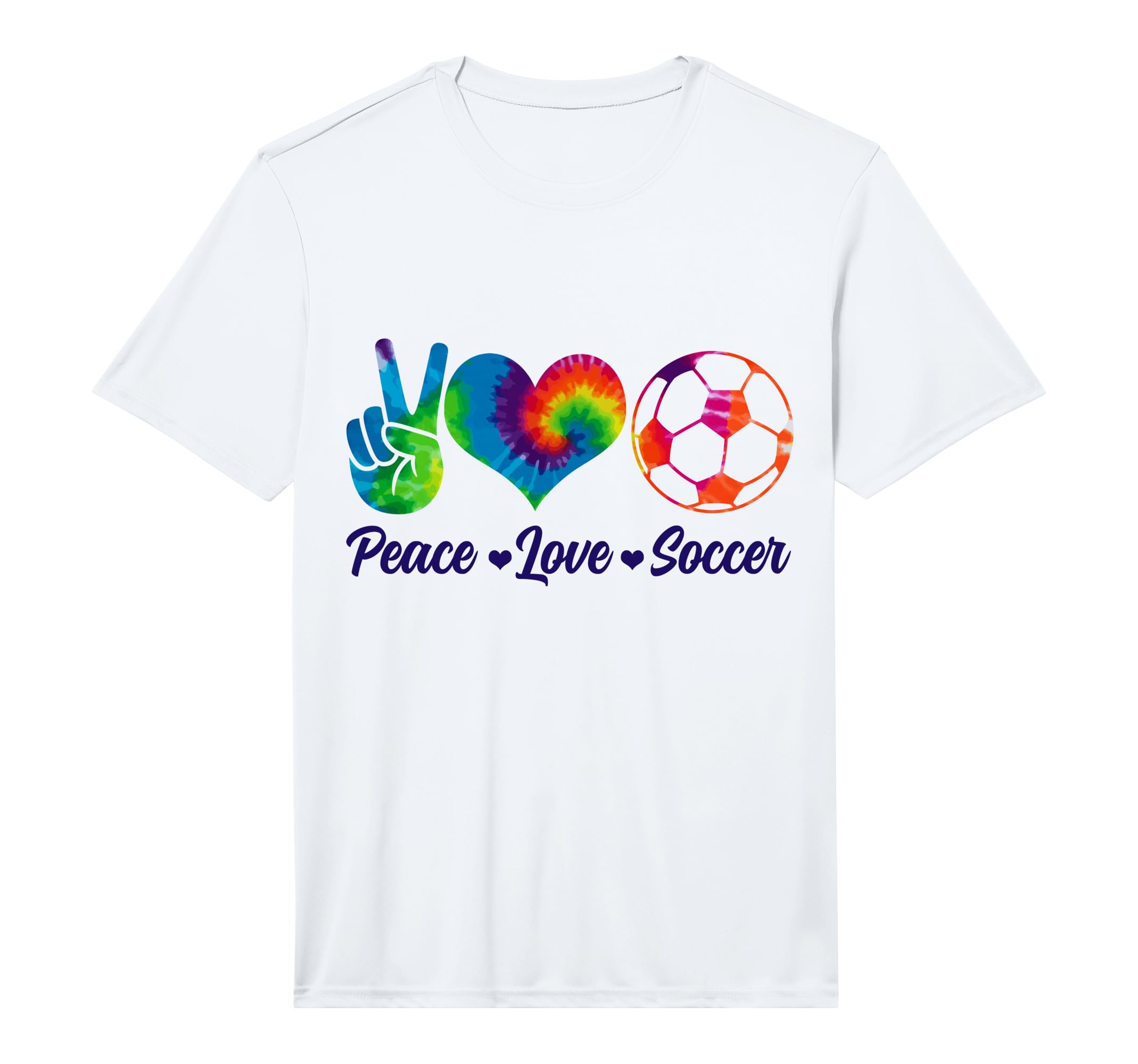 Soccer Tie Dye Peace Love Soccer Player T-Shirt - Graphic Print for Adults