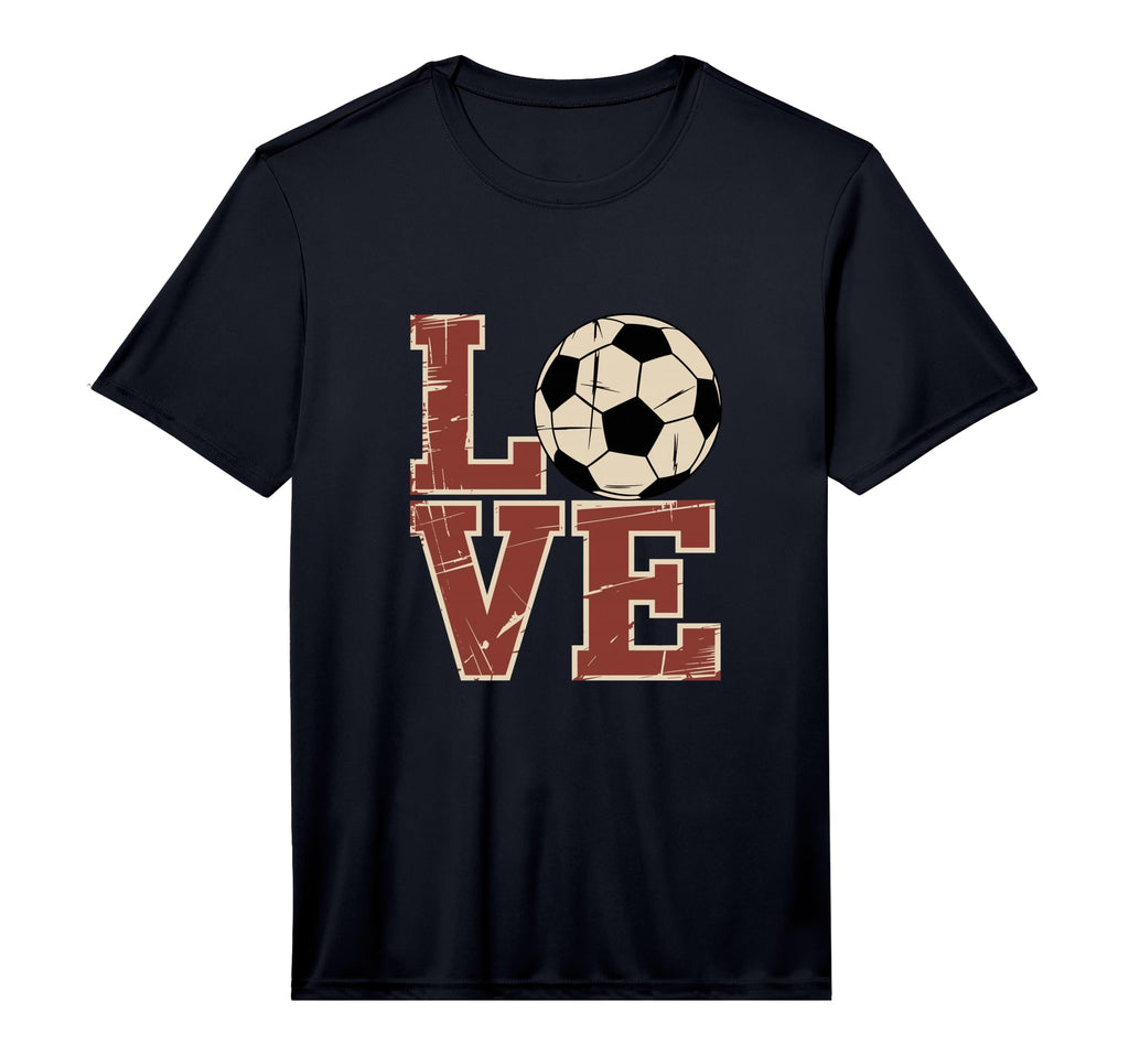 Love Soccer Football Performance T-Shirt - Fun Novelty Design for Adults