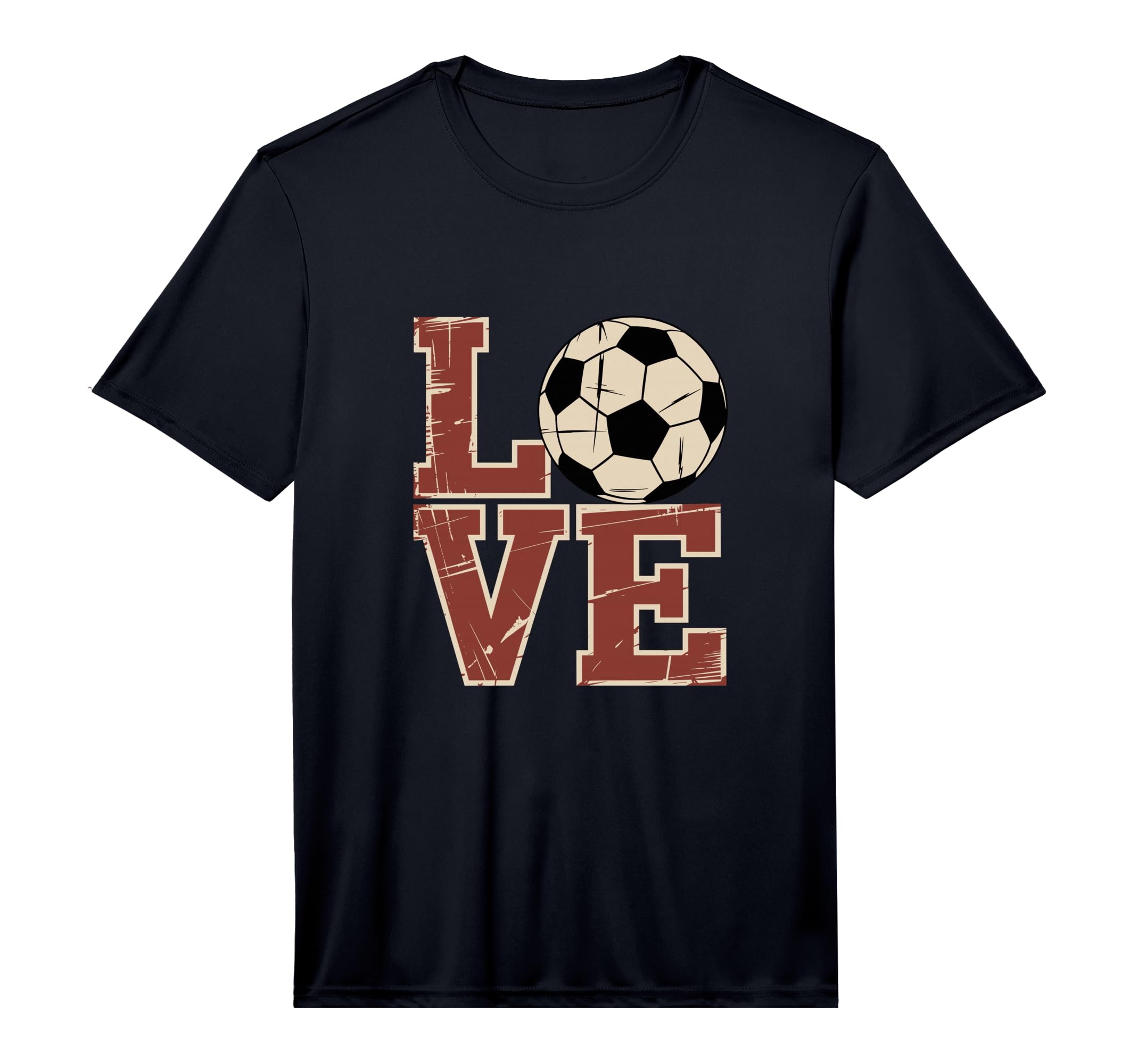 Love Soccer Football Performance T-Shirt - Fun Novelty Design for Adults