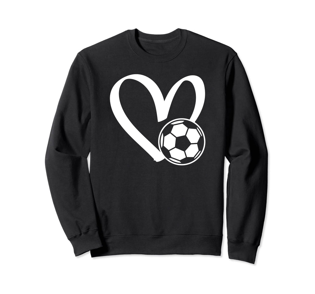 Soccer Ball Heart Sweatshirt - Novelty Apparel Men Women