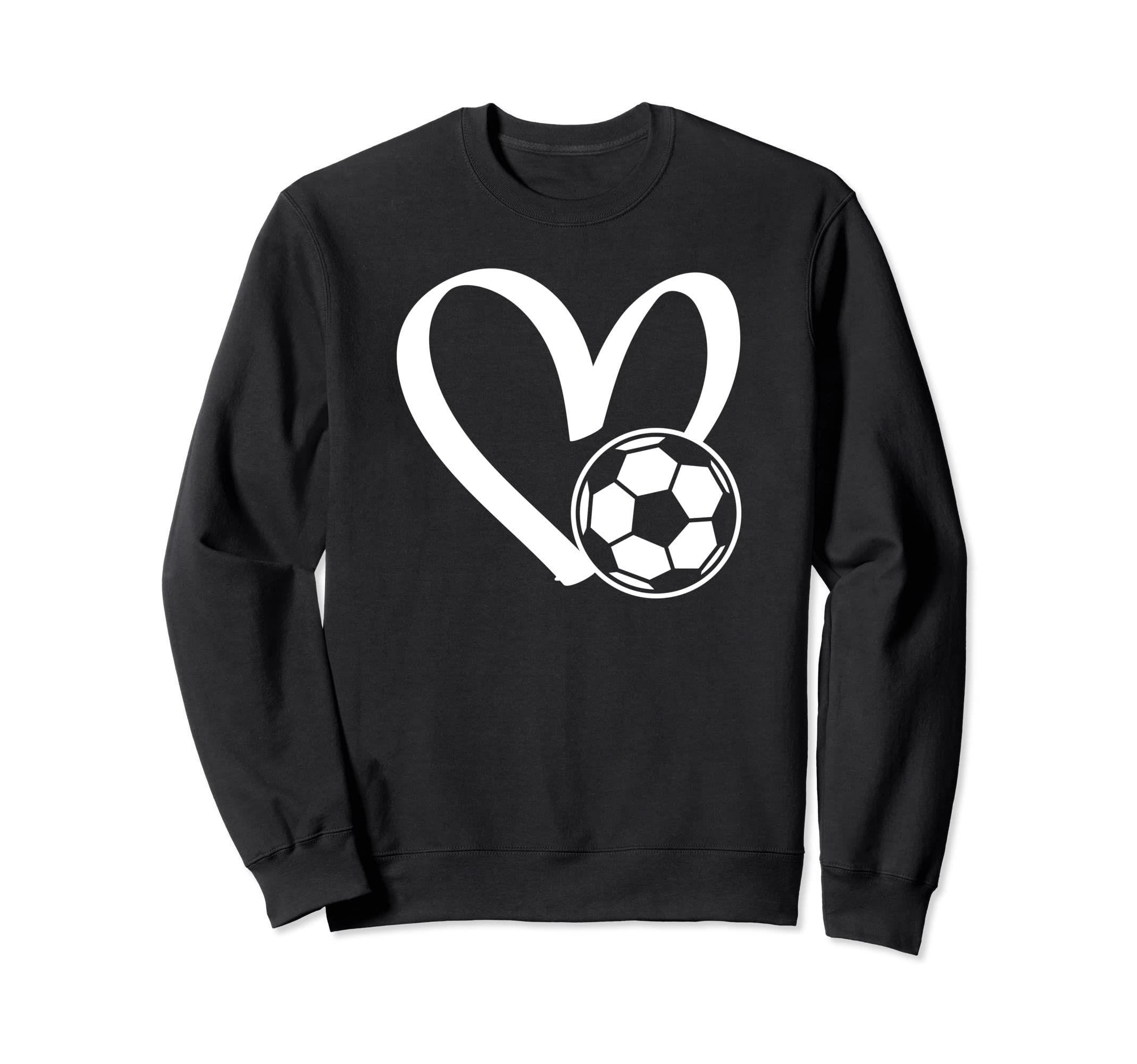 Soccer Ball Heart Sweatshirt - Novelty Apparel Men Women