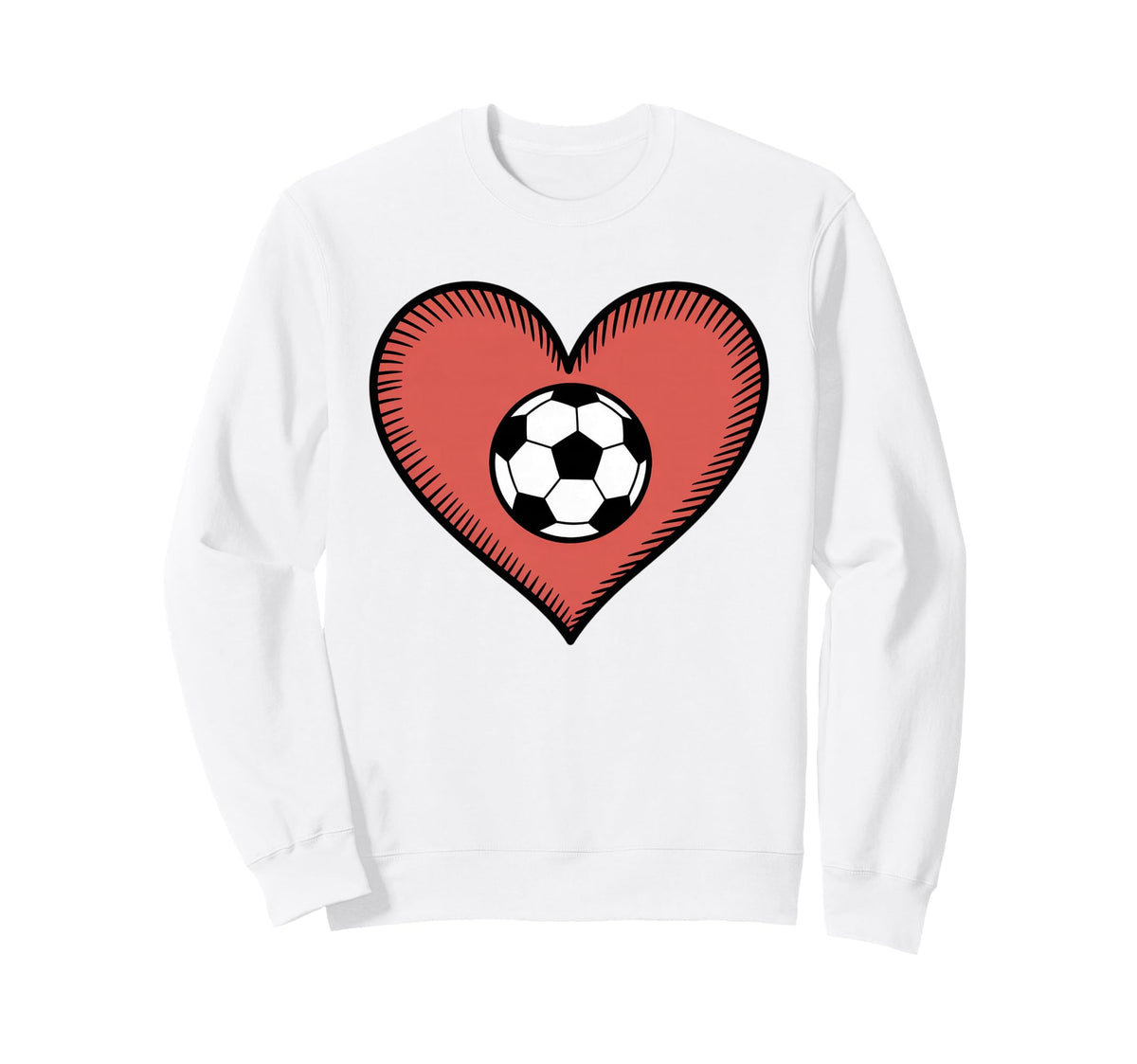 Soccer Love Heart Fans And Players Sweatshirt - Trendy Graphic Unisex