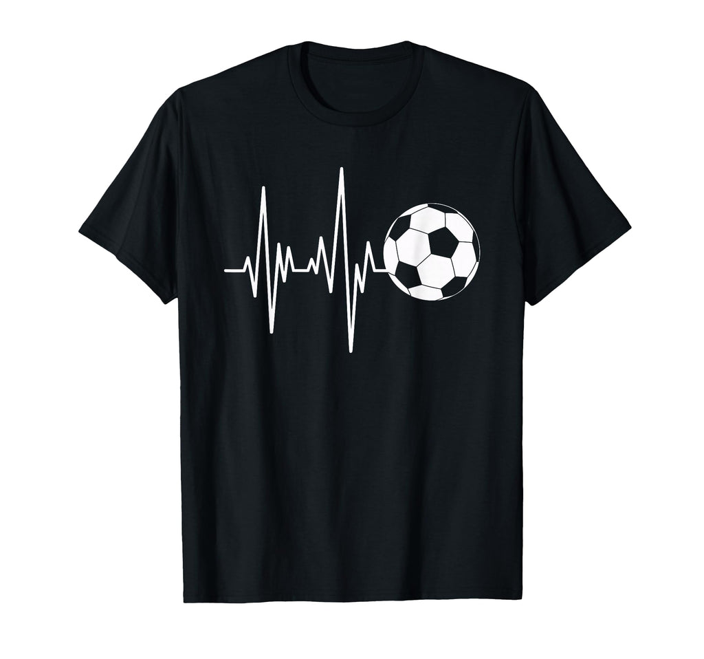 Soccer Heartbeat Ecg Ball Minimal T-Shirt - Unique Graphic Men Women