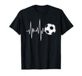 Soccer Heartbeat Ecg Ball Minimal T-Shirt - Unique Graphic Men Women