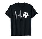 Soccer Heartbeat Ecg Ball Minimal T-Shirt - Unique Graphic Men Women