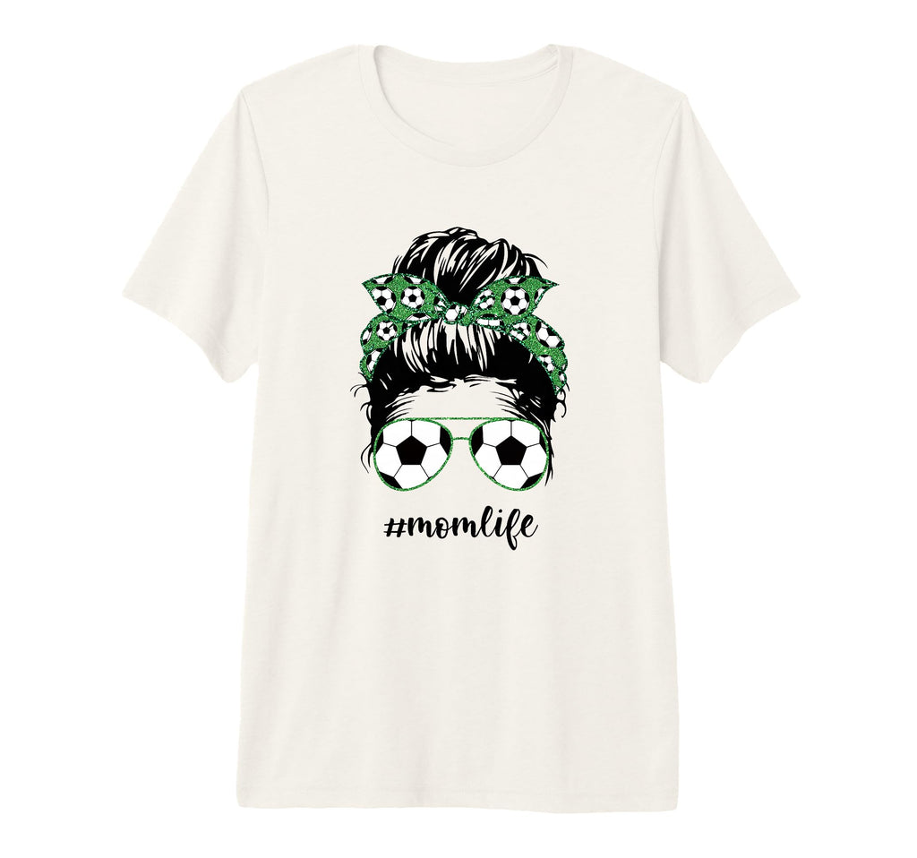 Mom Life Soccer Mom Messy Bun T-Shirt - Minimalist Print Men Women