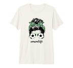 Mom Life Soccer Mom Messy Bun T-Shirt - Minimalist Print Men Women