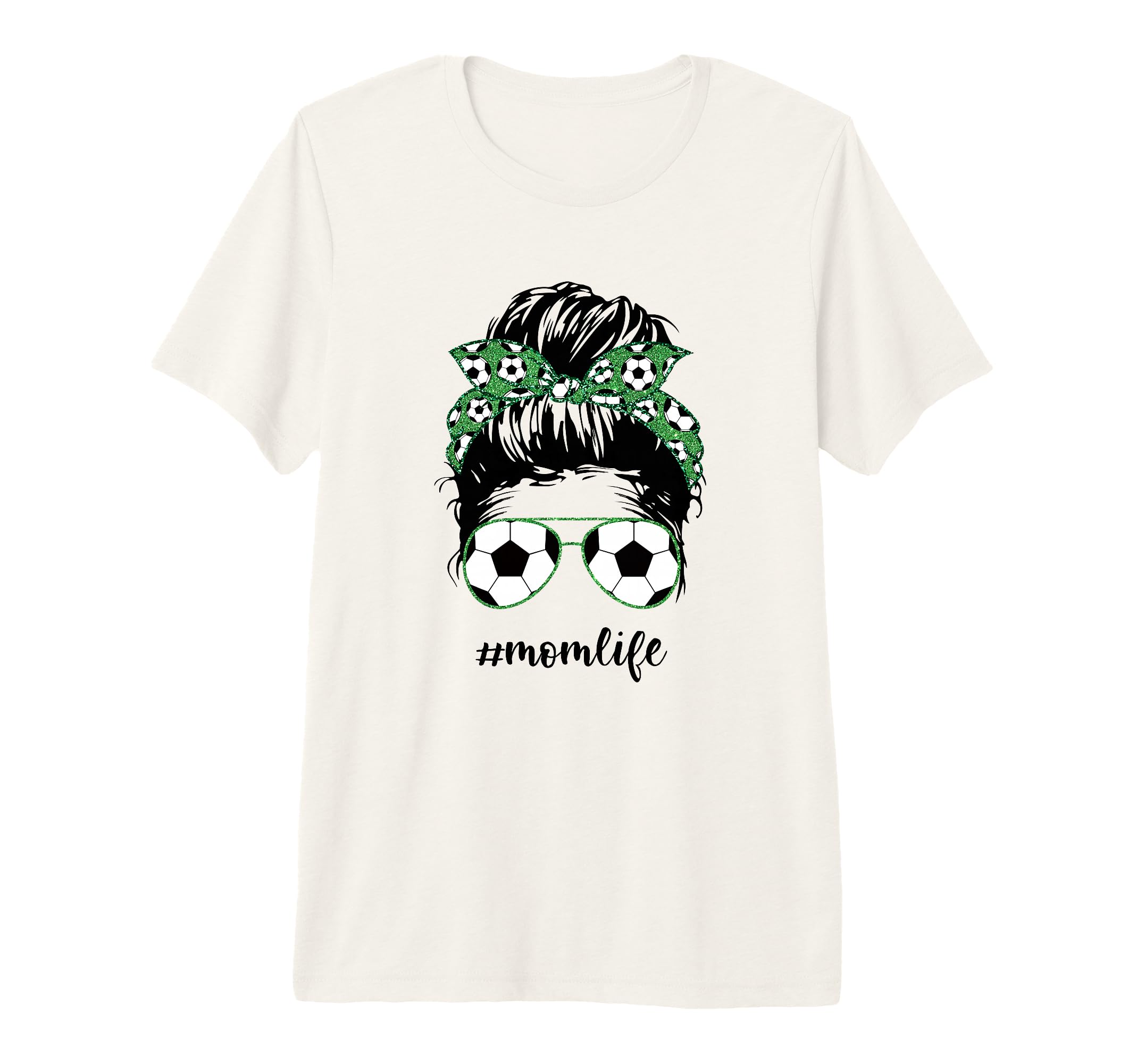 Mom Life Soccer Mom Messy Bun T-Shirt - Minimalist Print Men Women