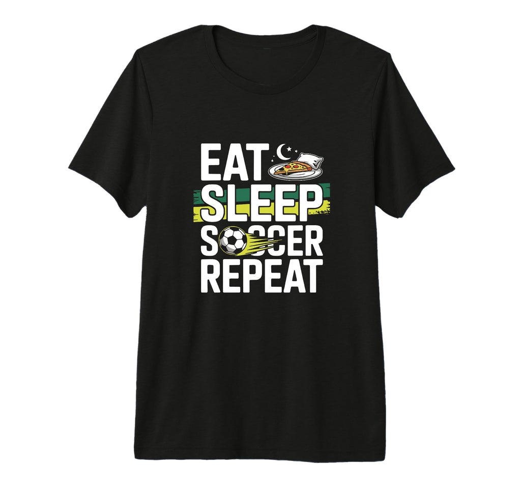 Eat Sleep Soccer Repeat Tri Blend T-Shirt - Graphic Print for Adults