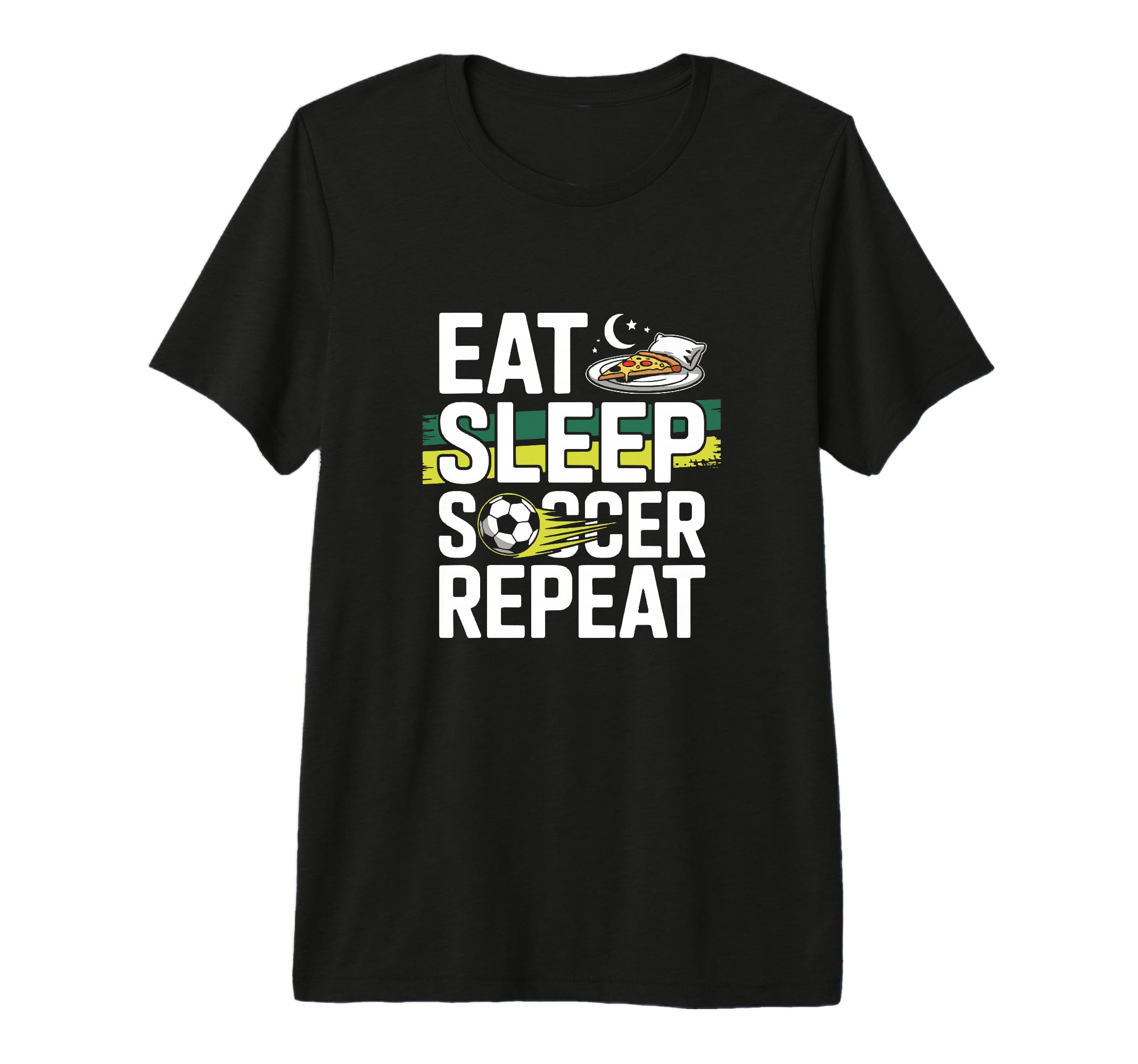 Eat Sleep Soccer Repeat Tri Blend T-Shirt - Graphic Print for Adults