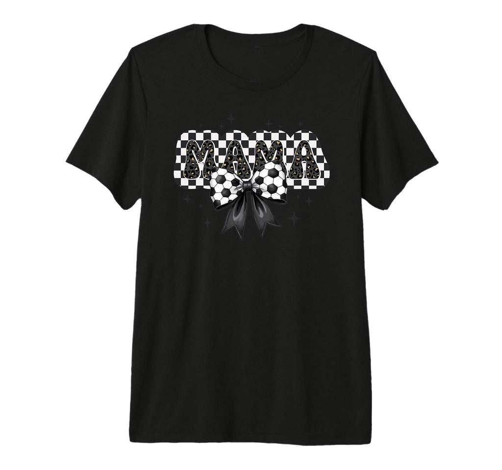 Soccer Mama Bow Mom Mommy Mother Gift T-Shirt - Minimalist Print Men Women