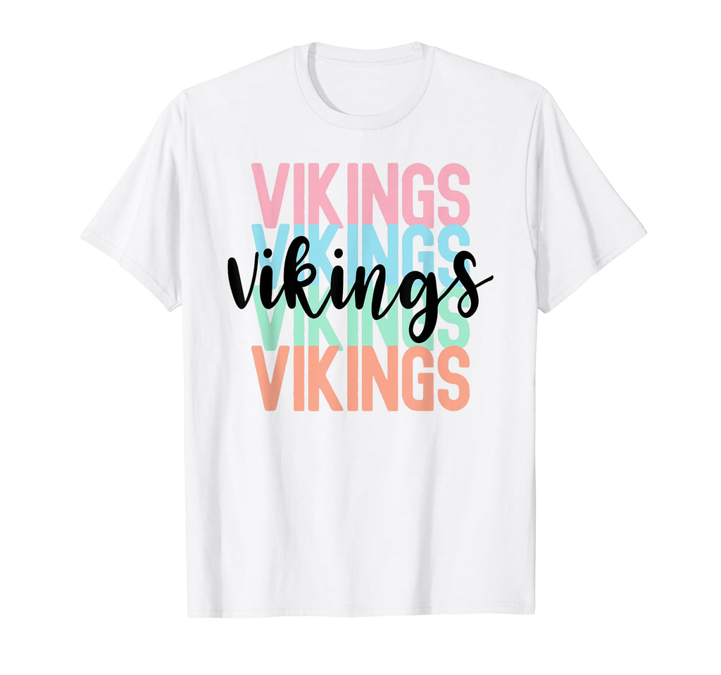 Vikings Team Mascot School Spirit T-Shirt - Streetwear Style for Adults
