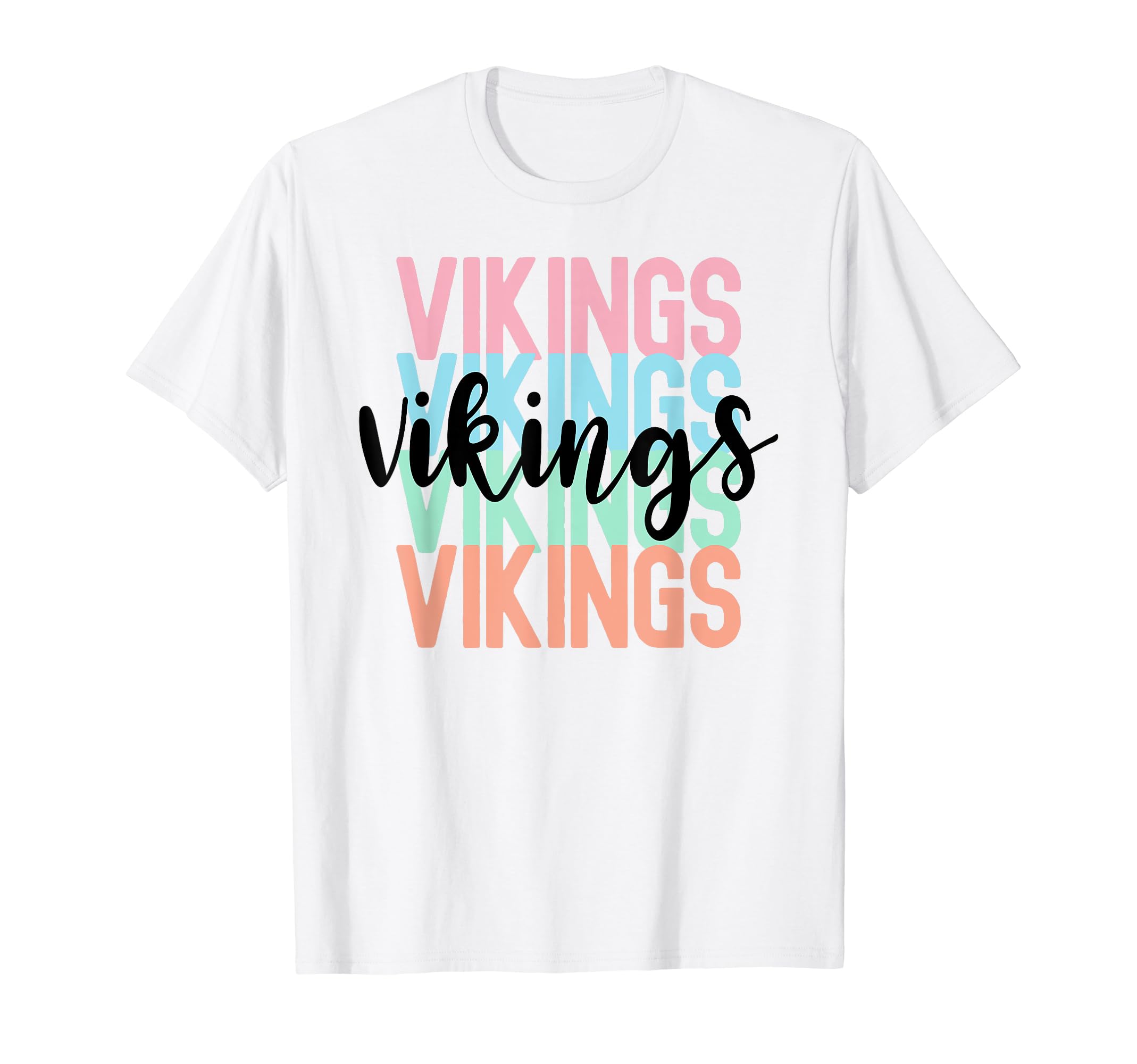 Vikings Team Mascot School Spirit T-Shirt - Streetwear Style for Adults