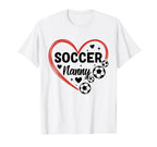 Soccer Nanny Heart Soccer Player T-Shirt - Minimalist Print for Adults