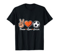 Peace Love Soccer Funny Soccer Player T-Shirt - Trendy Graphic for Adults