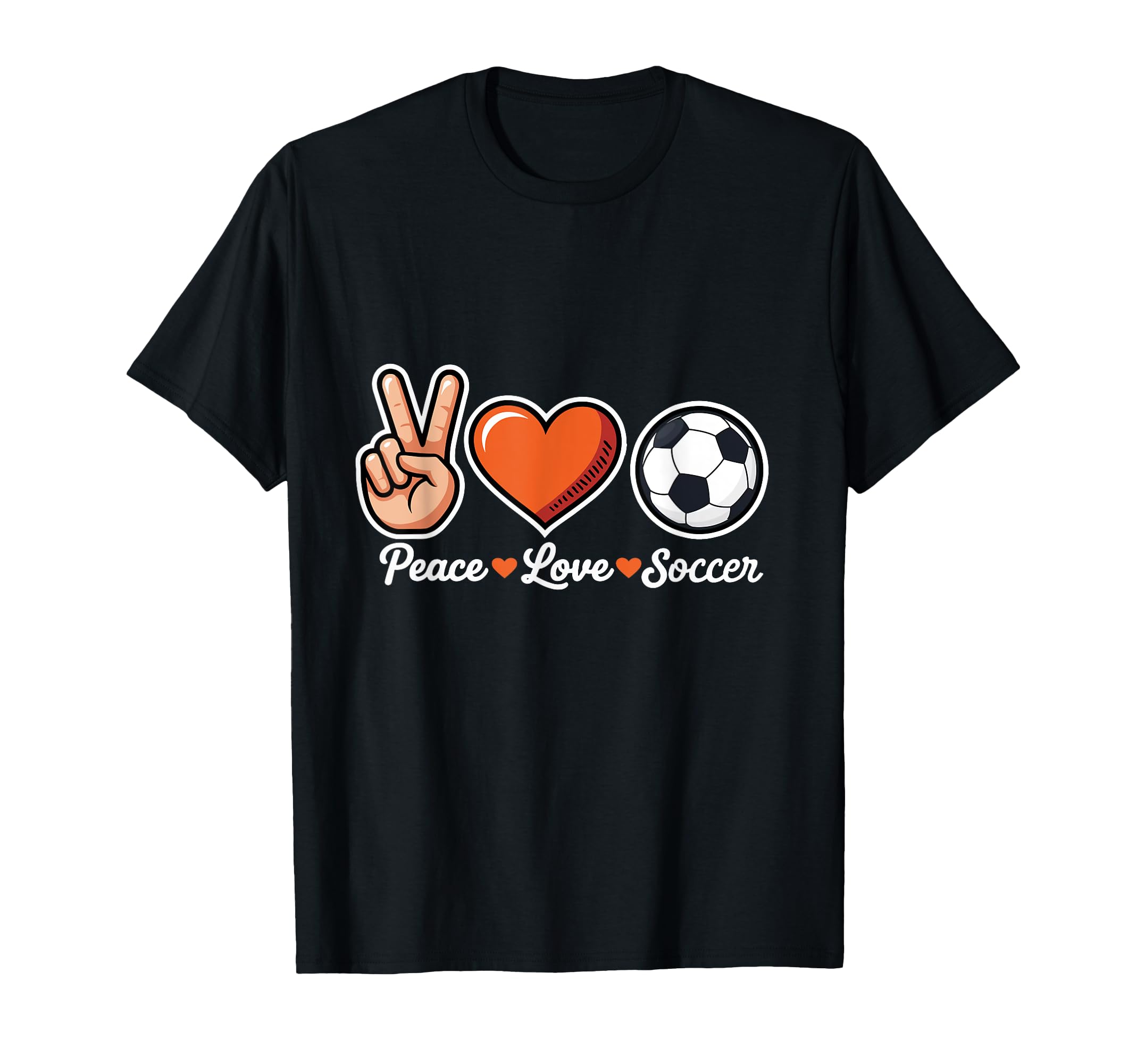 Peace Love Soccer Funny Soccer Player T-Shirt - Trendy Graphic for Adults