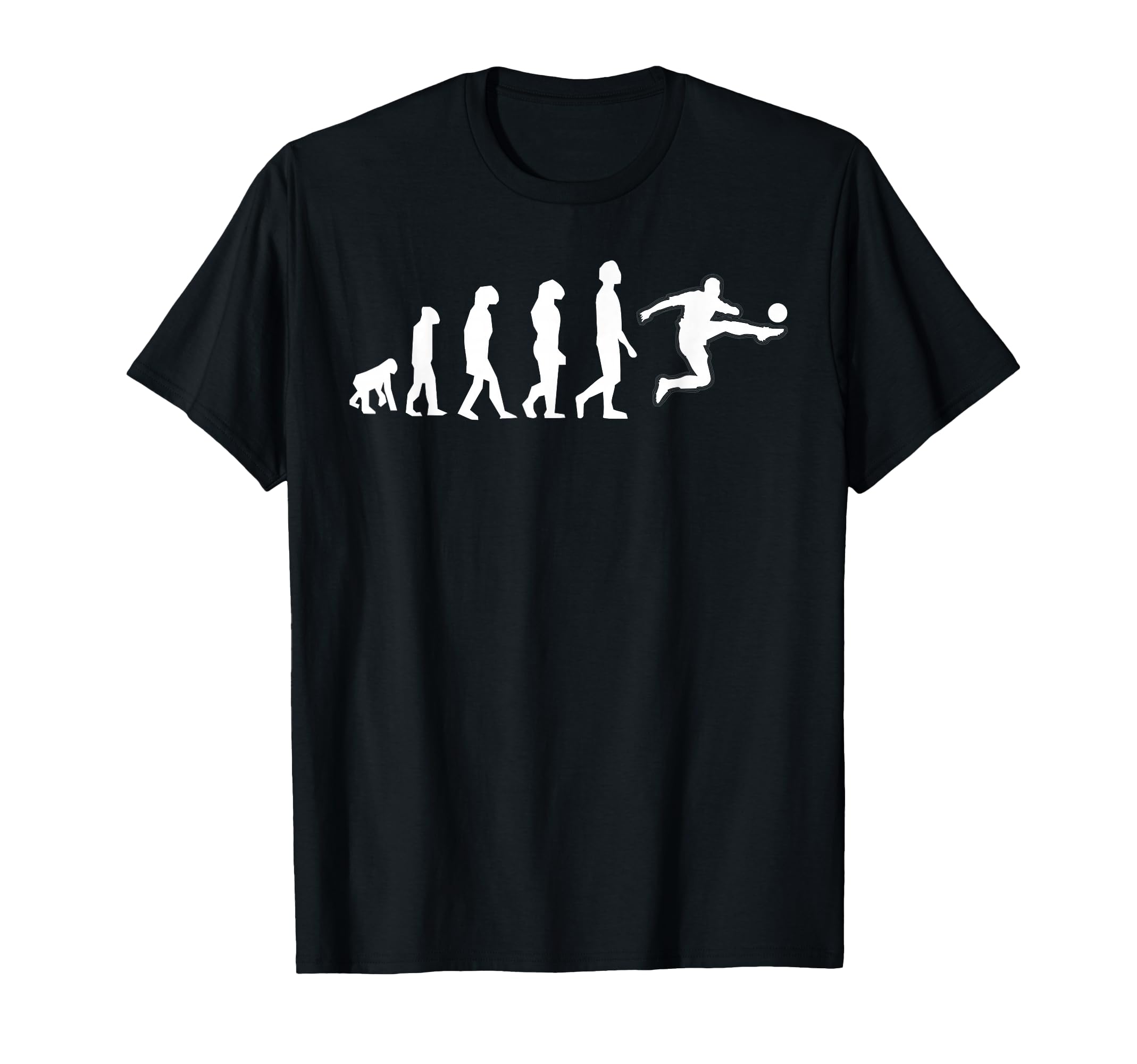 Human Evolution Ends Soccer Player Kick T-Shirt - Minimalist Print Unisex