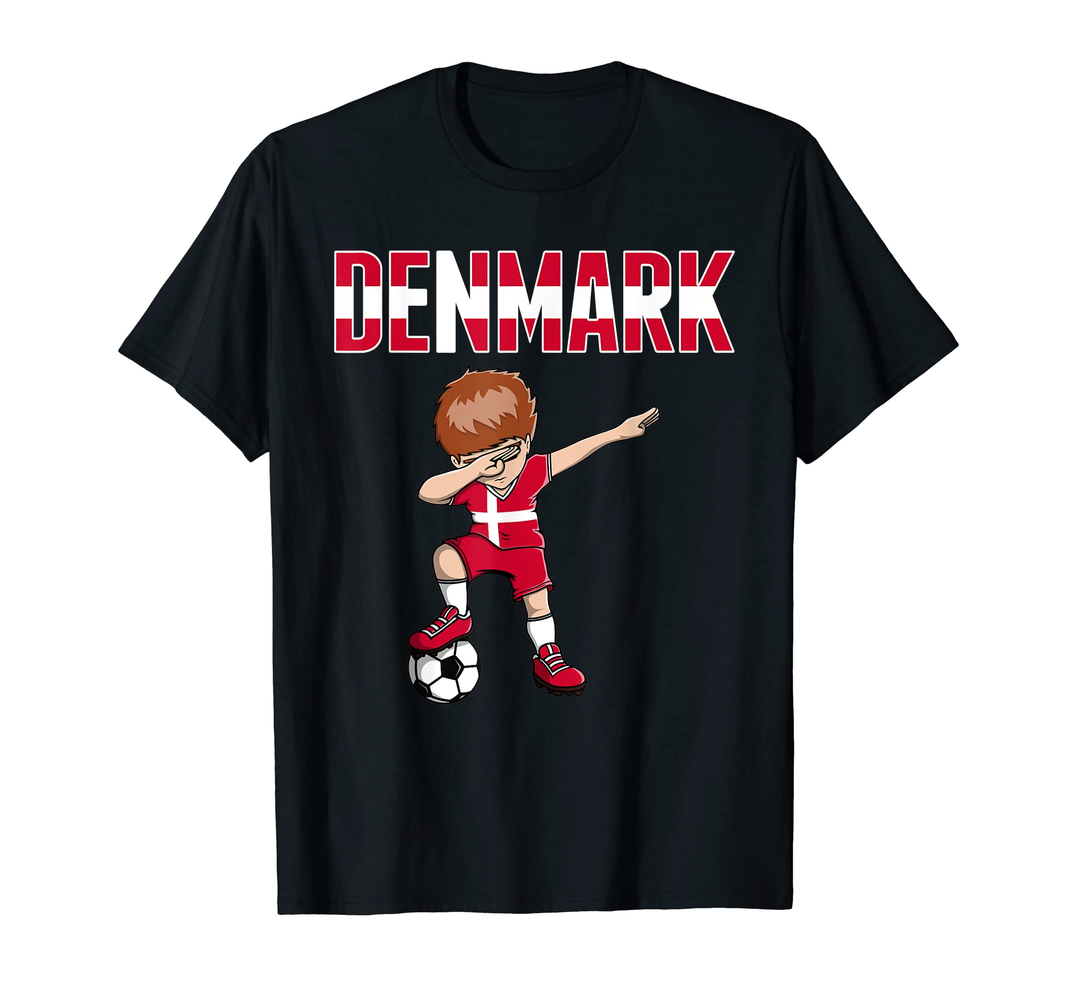 Dabbing Soccer Denmark Soccer Fans T-Shirt - Minimalist Print Men Women