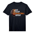 Eat Sleep Basketball Repeat Funny T-Shirt - Streetwear Style for Adults