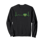 Heartbeat Brazil Flag Soccer Fan Sweatshirt - Unique Graphic Unisex