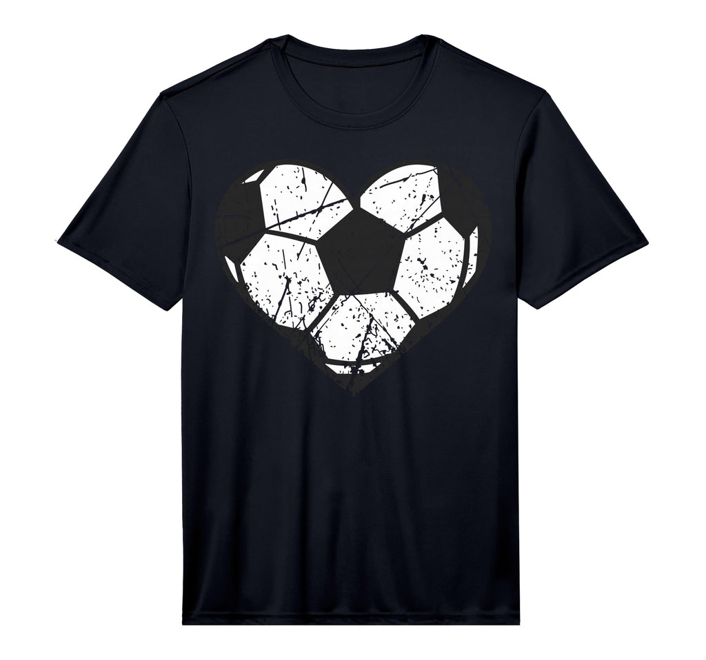 Soccer Ball Heart Valentines Day I Love T-Shirt - Graphic Print Unisex