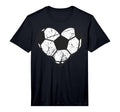 Soccer Ball Heart Valentines Day I Love T-Shirt - Graphic Print Unisex