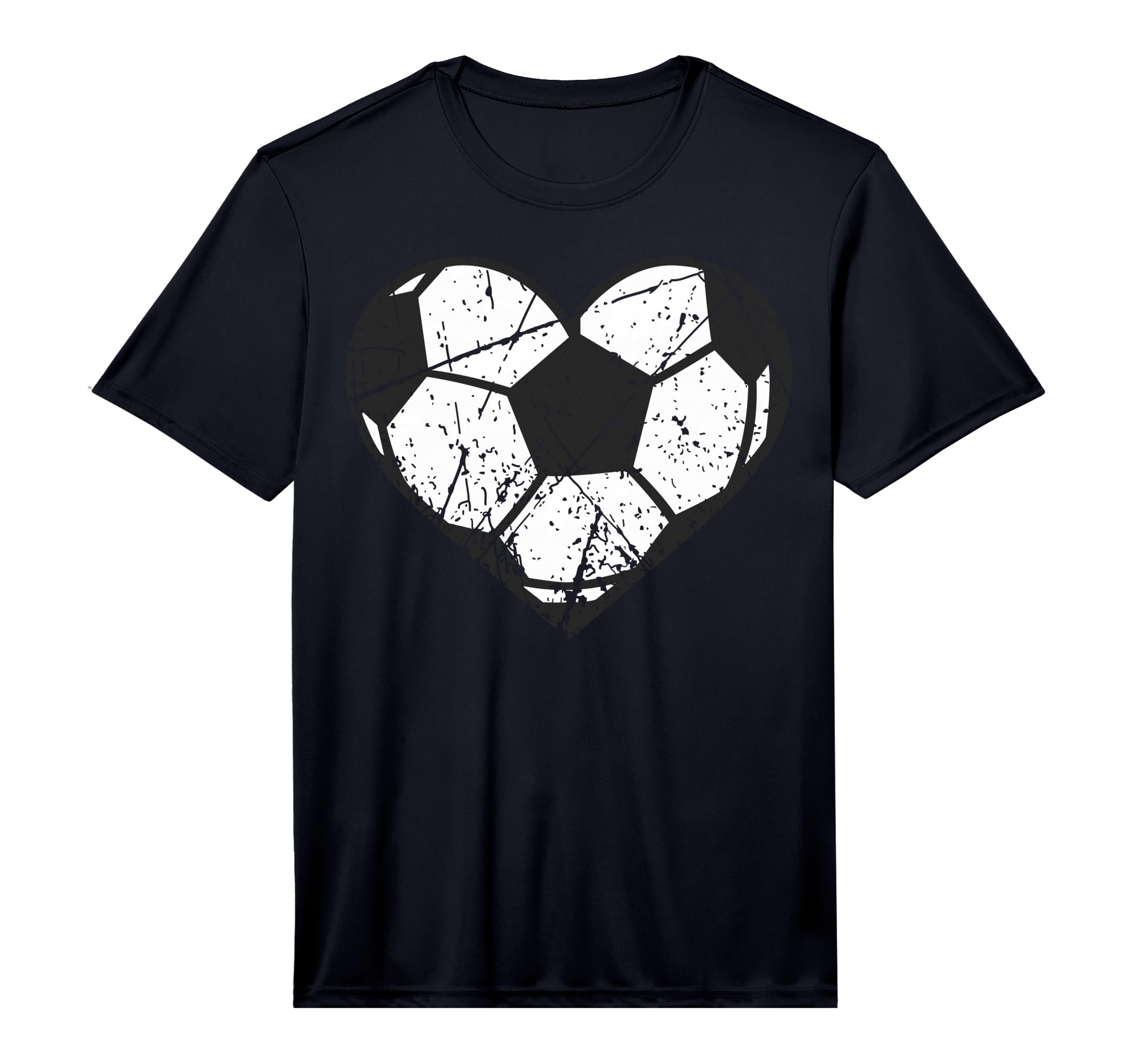 Soccer Ball Heart Valentines Day I Love T-Shirt - Graphic Print Unisex