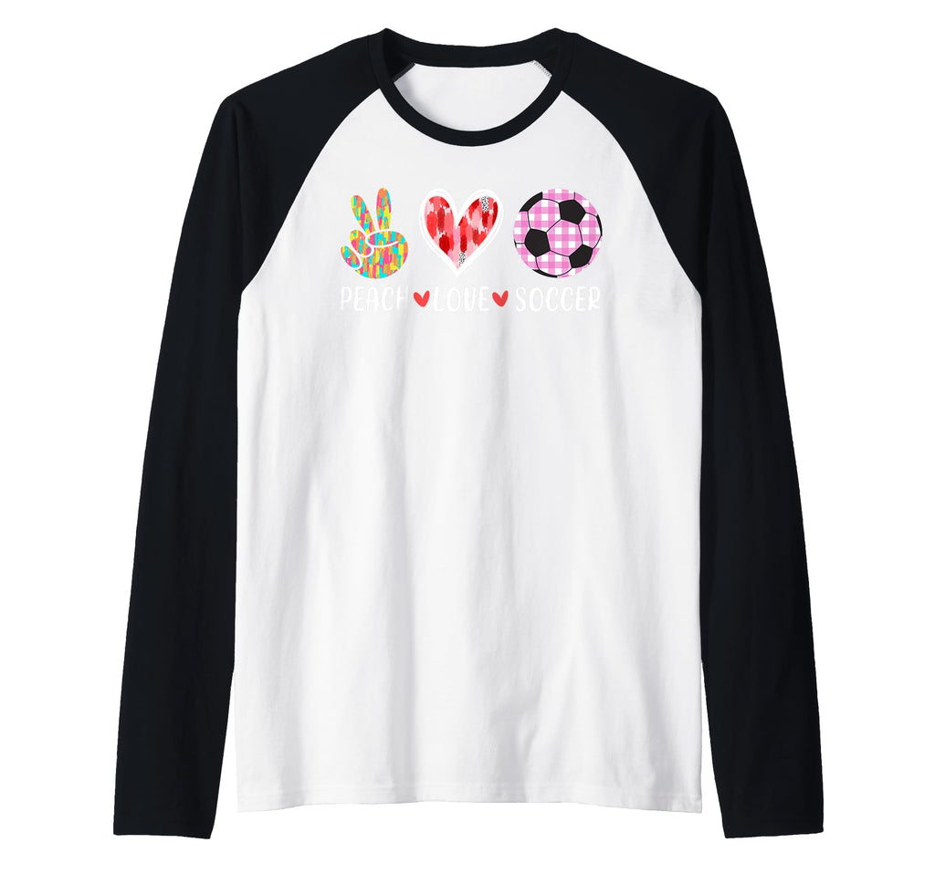 Peach Love Soccer Peace Heart Gift Sweatshirt - Graphic Print Men Women