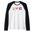 Peach Love Soccer Peace Heart Gift Sweatshirt - Graphic Print Men Women