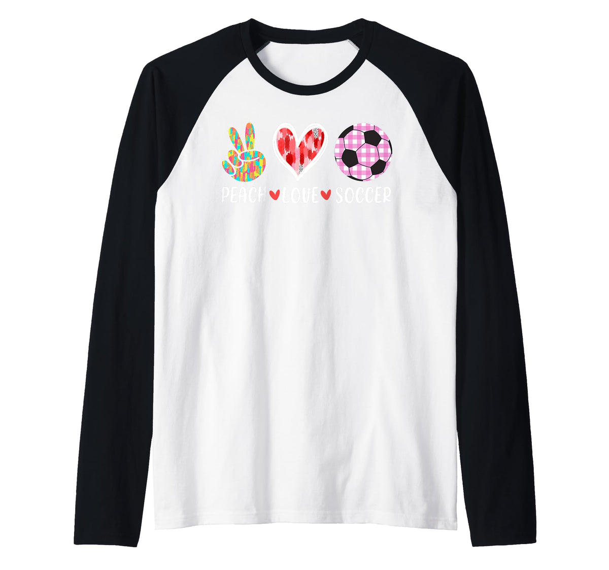 Peach Love Soccer Peace Heart Gift Sweatshirt - Graphic Print Men Women