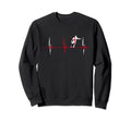 England Soccer Heartbeat Ekg Pulse Sweatshirt - Graphic Print Unisex