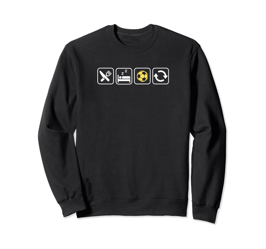 Eat Sleep Soccer Repeat Fun Soccer Sweatshirt - Minimalist Print Unisex