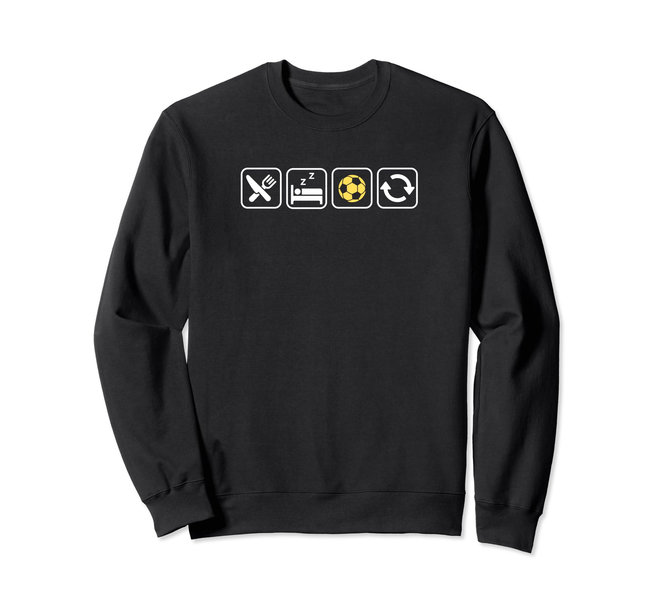 Eat Sleep Soccer Repeat Fun Soccer Sweatshirt - Minimalist Print Unisex