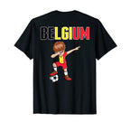 Dabbing Soccer Belgium Soccer Fans T-Shirt - Trendy Graphic for Adults