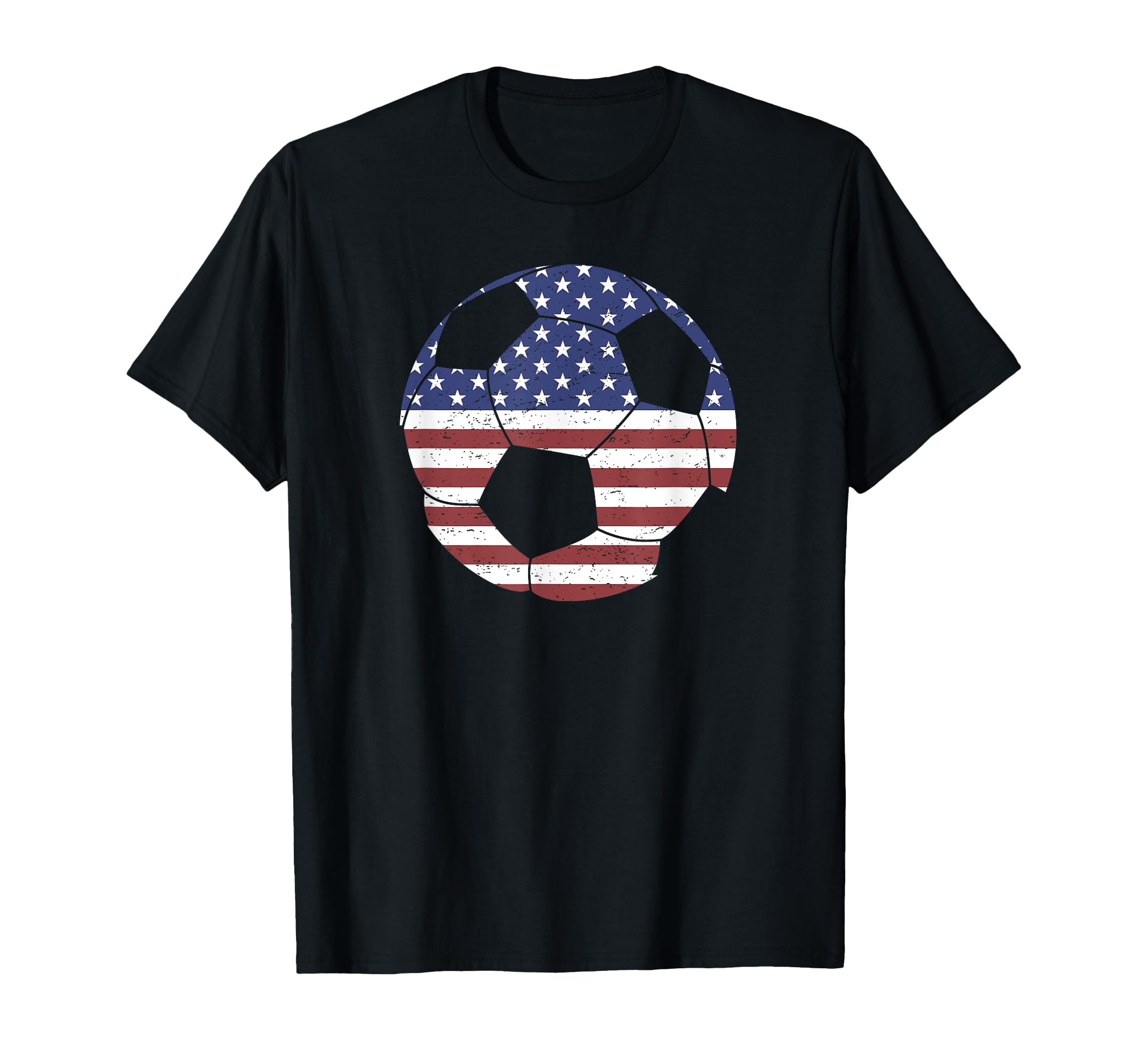 Soccer Ball Usa American Flag T-Shirt - Novelty Apparel Men Women