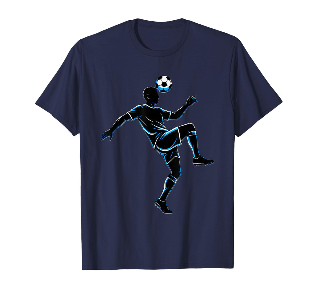 Soccer Player Juggling Ball Silhouette T-Shirt - Minimalist Print Unisex