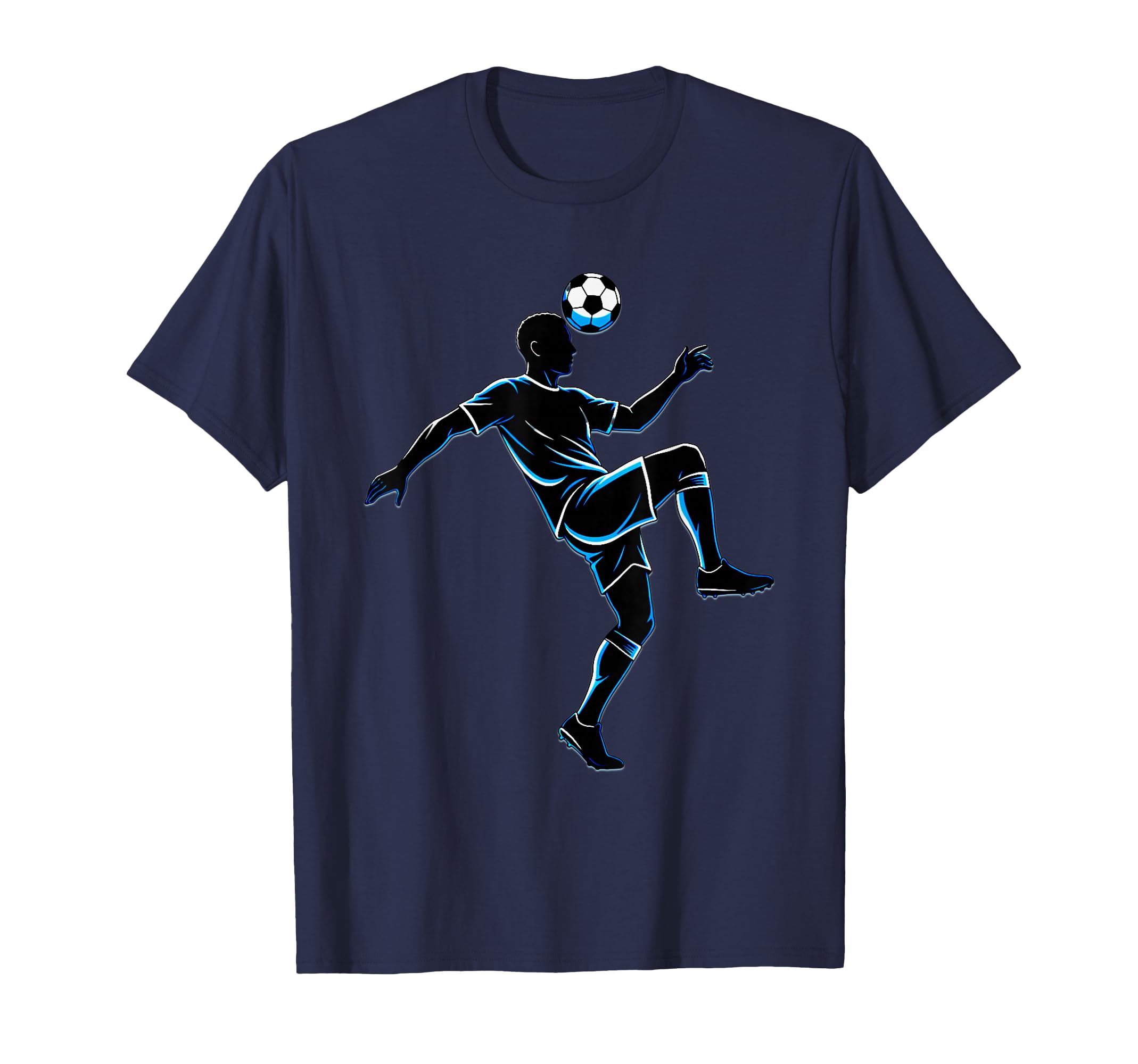 Soccer Player Juggling Ball Silhouette T-Shirt - Minimalist Print Unisex
