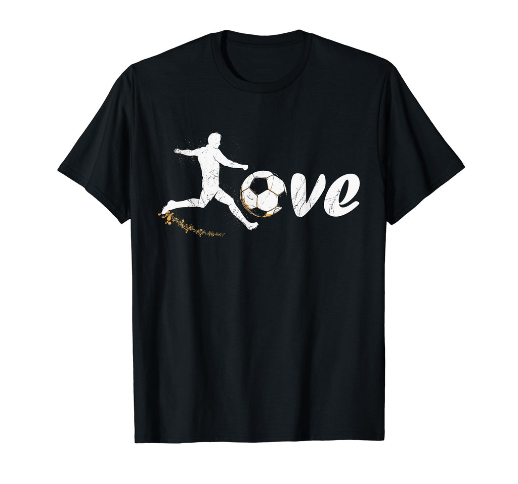 Soccer Love Goalie Distressed T-Shirt - Novelty Apparel for Adults