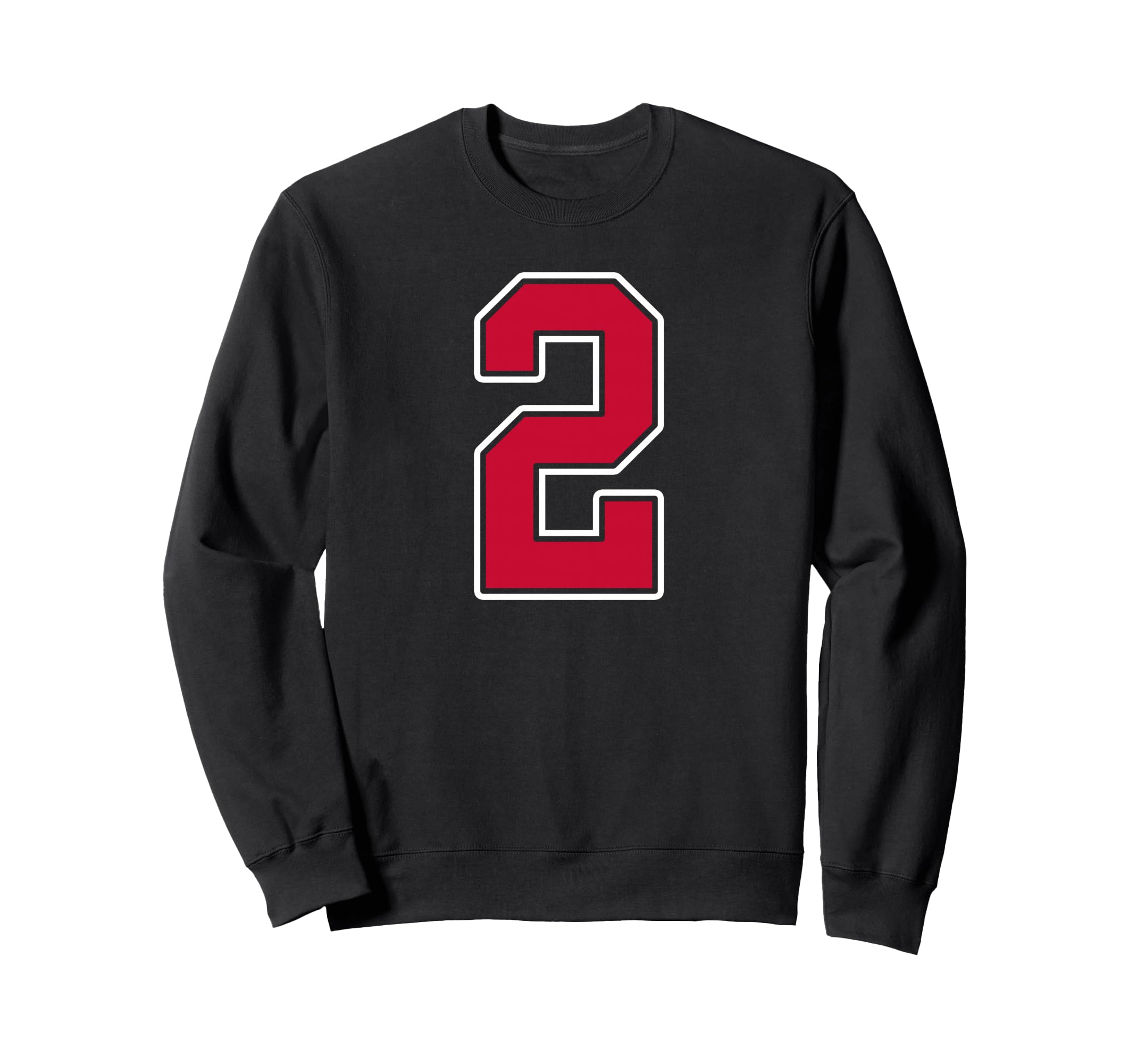 Red White Number 2 Jersey Player Sweatshirt - Trendy Graphic for Adults