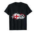 Heartbeat England Soccer Flag Supporter T-Shirt - Streetwear Style Unisex