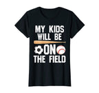 Womens Will Be Field Ballmom Ball Mom T-Shirt - Trendy Graphic for Adults