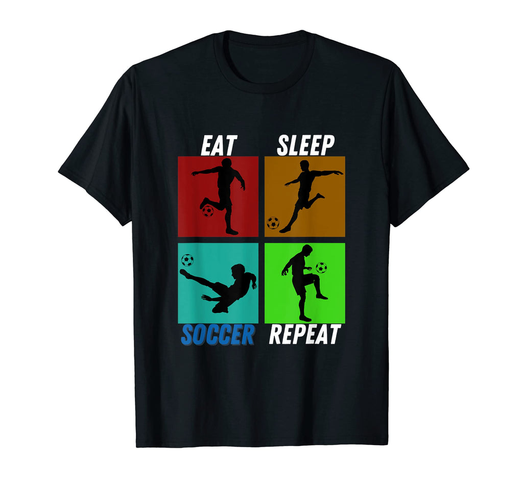Eat Sleep Soccer Repeat Soccer Gifts T-Shirt - Custom Art Print for Adults