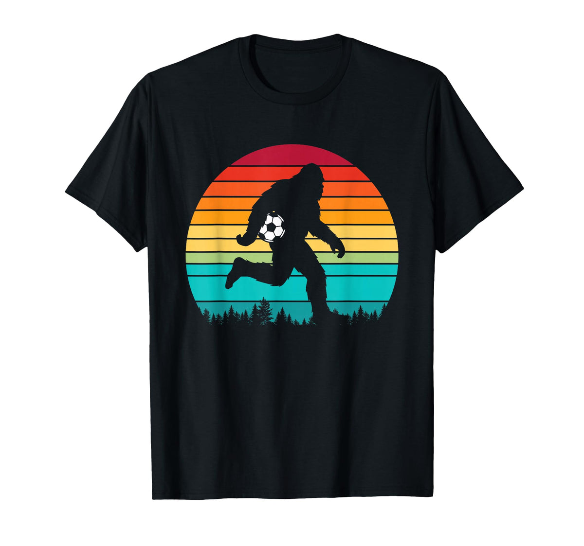 Bigfoot Sasquatch Playing Soccer T-Shirt - Unique Graphic for Adults