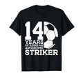 Soccer 14 Years Awesome Soccer Striker T-Shirt - Trendy Graphic Men Women