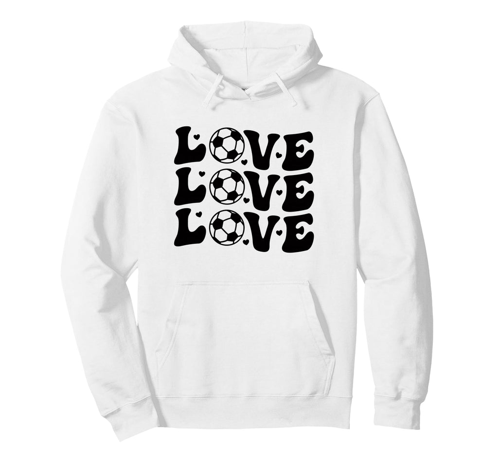Valentines Day Soccer Love Hearts Hoodie - Casual Everyday Wear Men Women