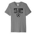 Mens My Son Is That Field Soccer Dad T-Shirt - Graphic Print for Adults
