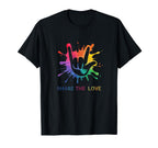 Share Love Colorful Sign Language Hippie T-Shirt - Minimalist Print Unisex