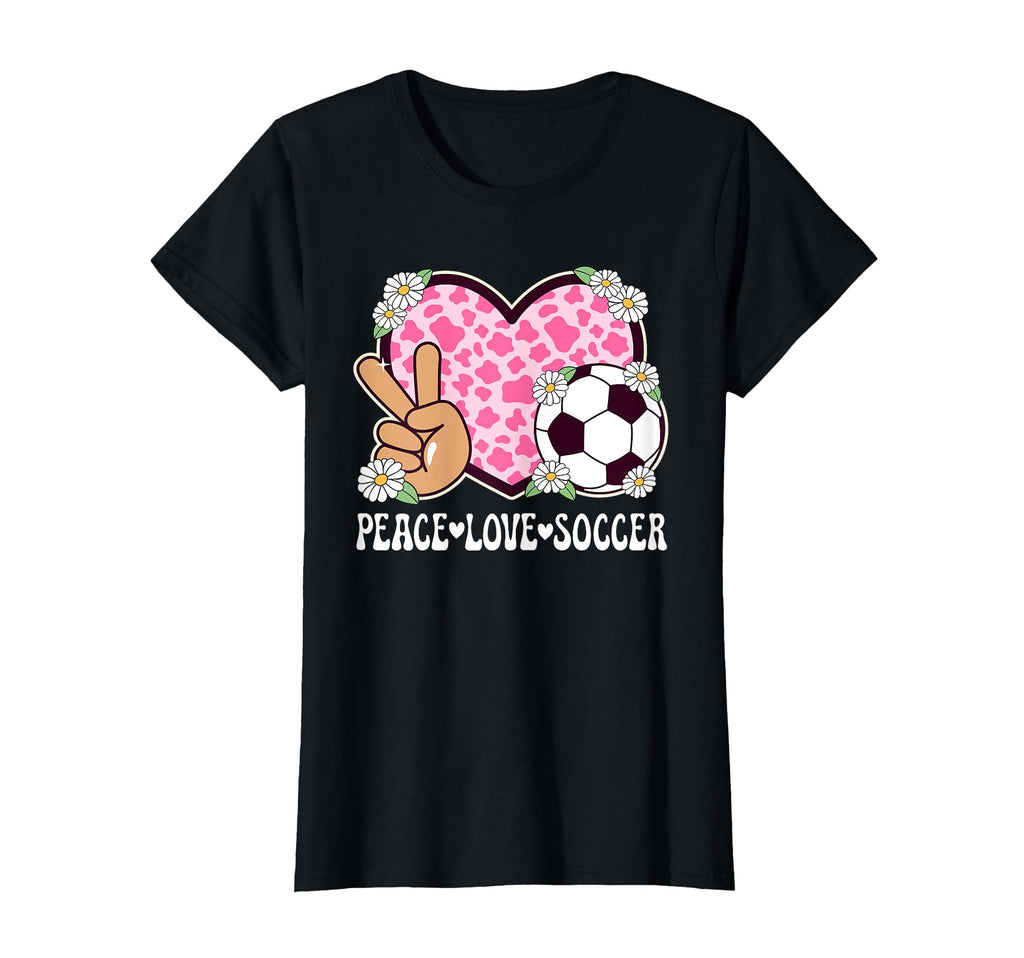 Peace Love Soccer Lover Cow Soccer T-Shirt - Custom Art Print for Adults