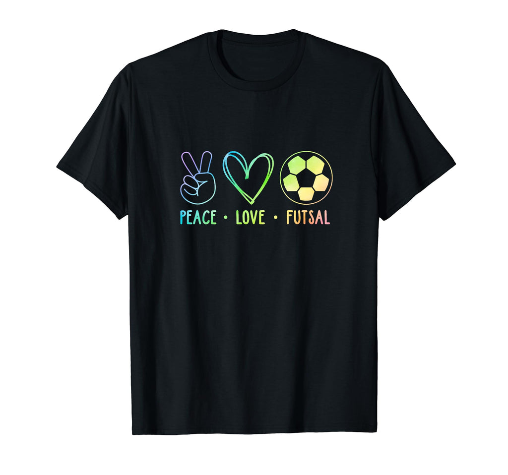 Peace Love Futsal Indoor Soccer Player T-Shirt - Fun Novelty Design Unisex