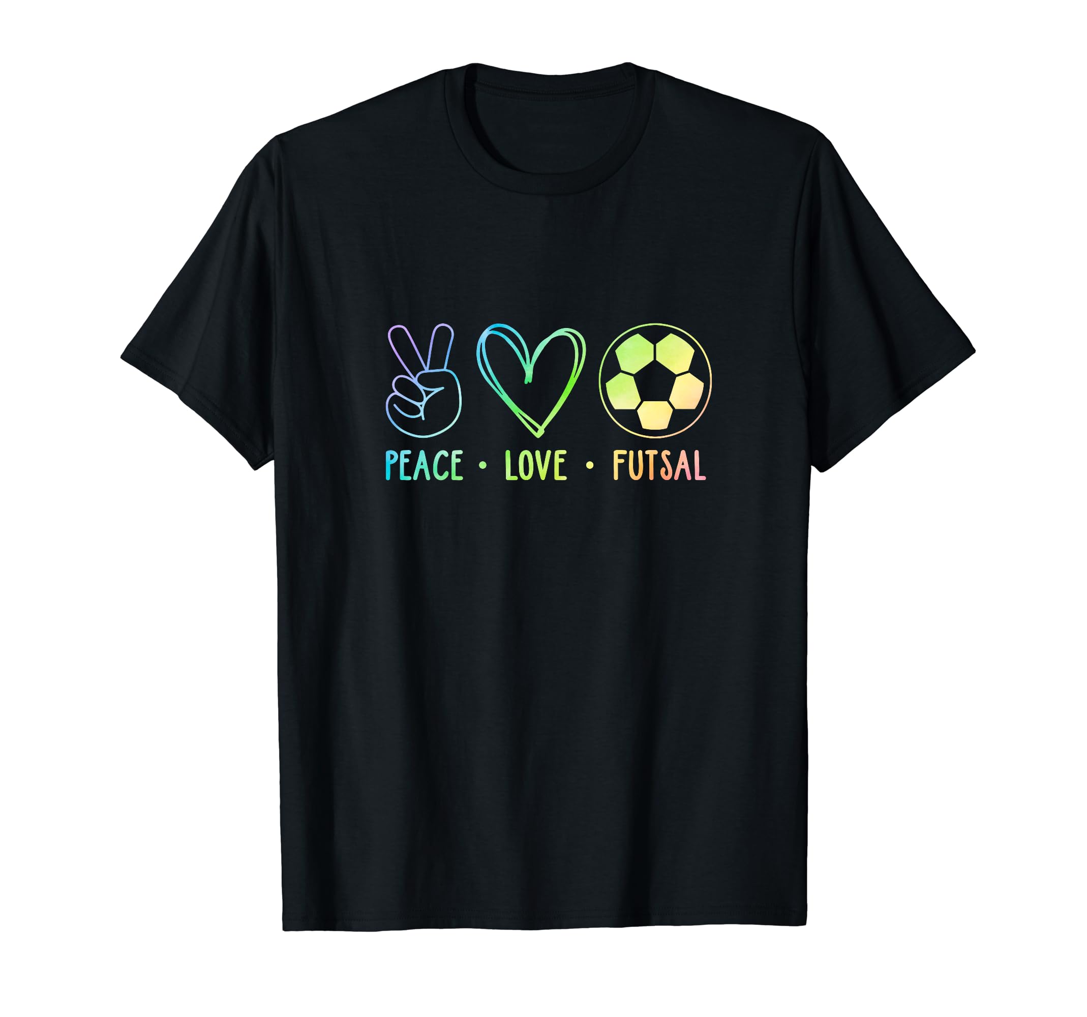 Peace Love Futsal Indoor Soccer Player T-Shirt - Fun Novelty Design Unisex